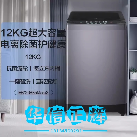 海尔12kg波轮洗衣机家用全自动直驱变频大容量租房智能除菌35Mate3